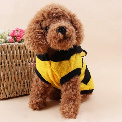 Bee Pet Hoodie – Fleece Dog & Cat Costume Sweater